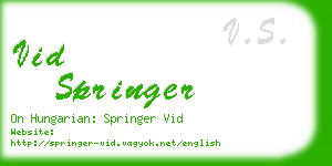 vid springer business card